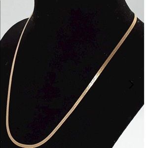 14k gold 16” flat snake chain necklace, 4.7g